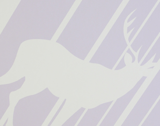 tapeta pro RD Vonoklasy s jeleny fialovo bílá - tapeta na zakázku